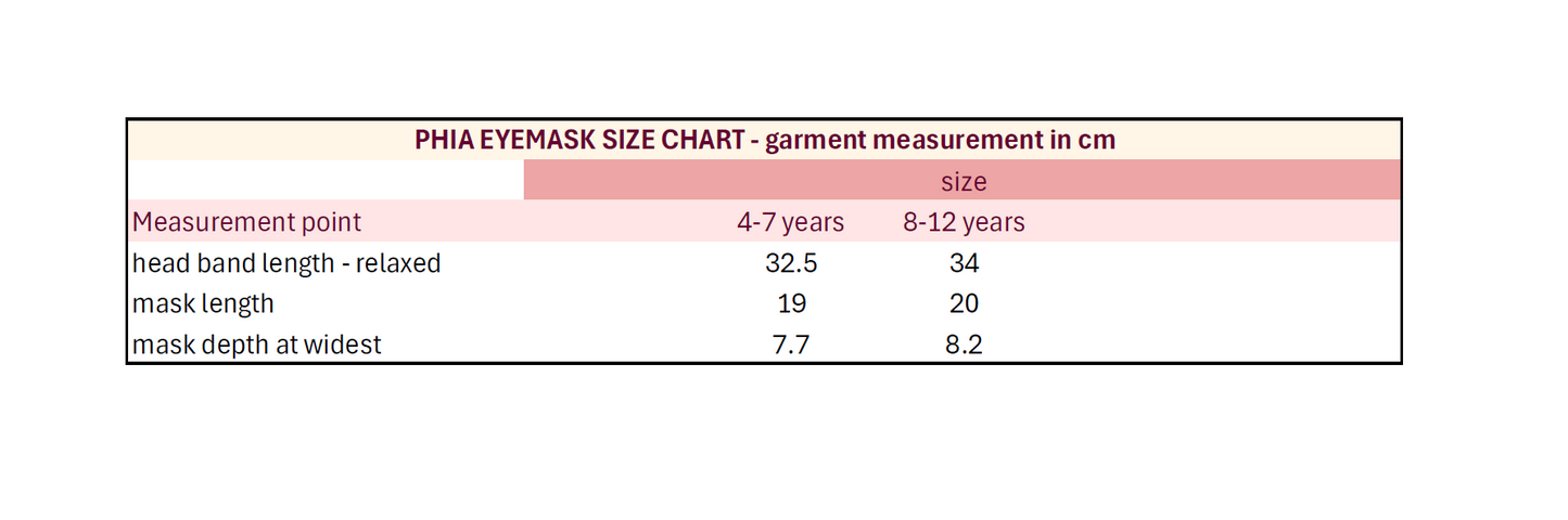 Kid's 'Sleepover' satin eye mask (4 - 12 years)