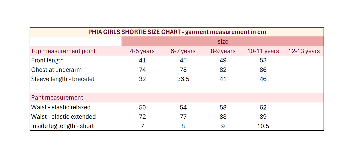 Kid's wave collar 'origami night forest' printed PJ shortie set (4 - 11 years)