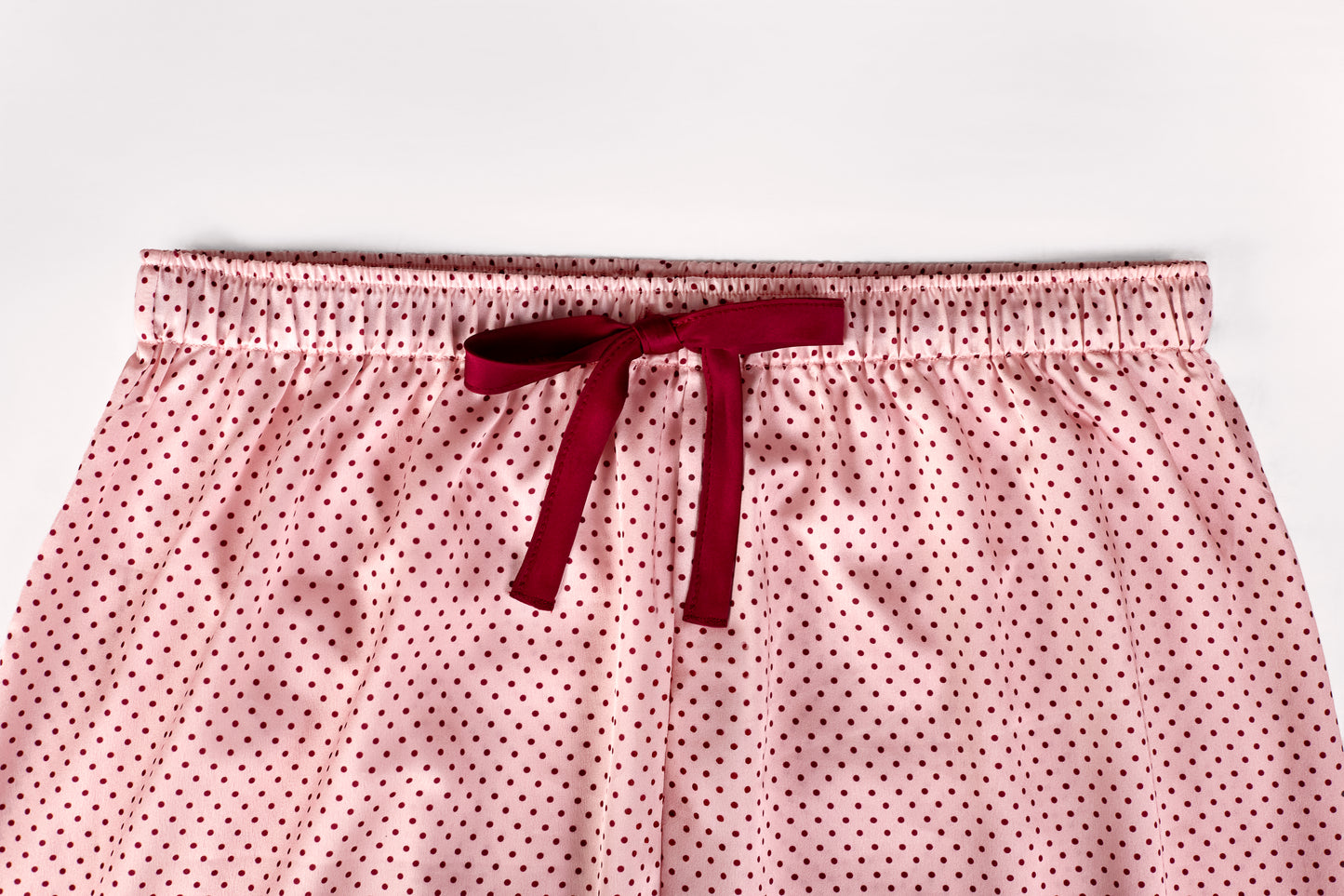 Adult's satin classic 'polka dot' printed revere collar PJ set